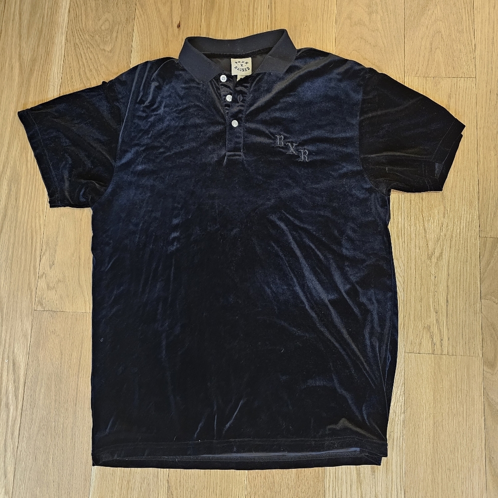 Born x Raised Black Velvet Polo